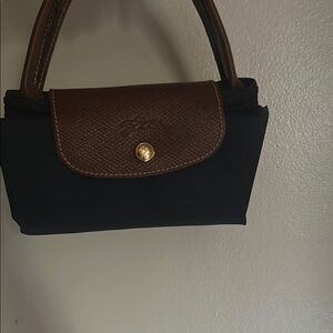 Mini Long champ Elegant Black and Brown Women's Handbag